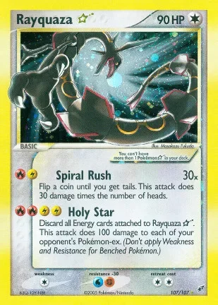 Pokemon PTCG Gold Star Card English Version Mewtwo Rayquaza Diy