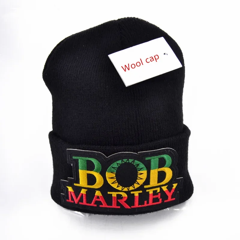 

Latest model Bob Marley logo Wool Beanies 6 colors Knit Men Winter Hats For Men Women Beanie Warm Baggy Outdoor Sports Hat