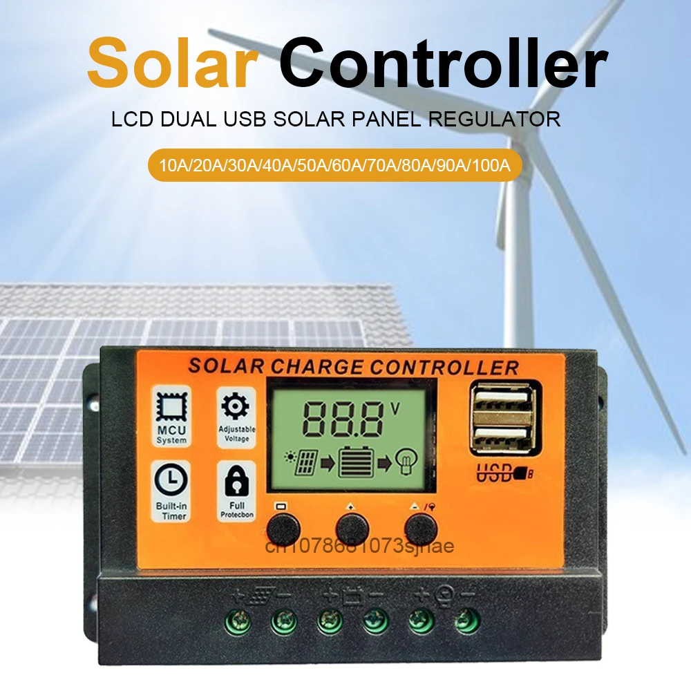 Solar Charge and Discharge Controller 10~100A MPPT Solar Charge Controller 12V/24V Panel Battery Intelligent Regulator solar charge controller
