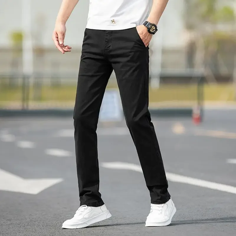 thumbnail image 1 of Pantalones casuales de algodón fino para hombre, pantalones rectos de verano para hombre, pantalones holgados de talla grande Xxxl, ropa de calle grande y barata, estilo coreano Y2k, 1 of 5
