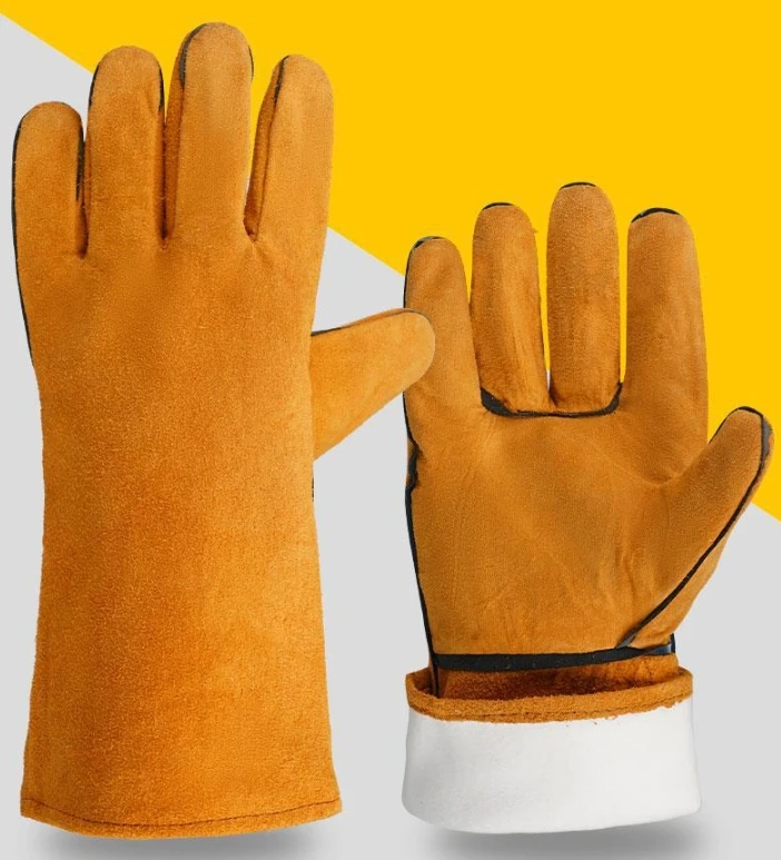 Welding Gloves Heat/Fire Resistant Gloves Durable Leather for BBQ,Oven