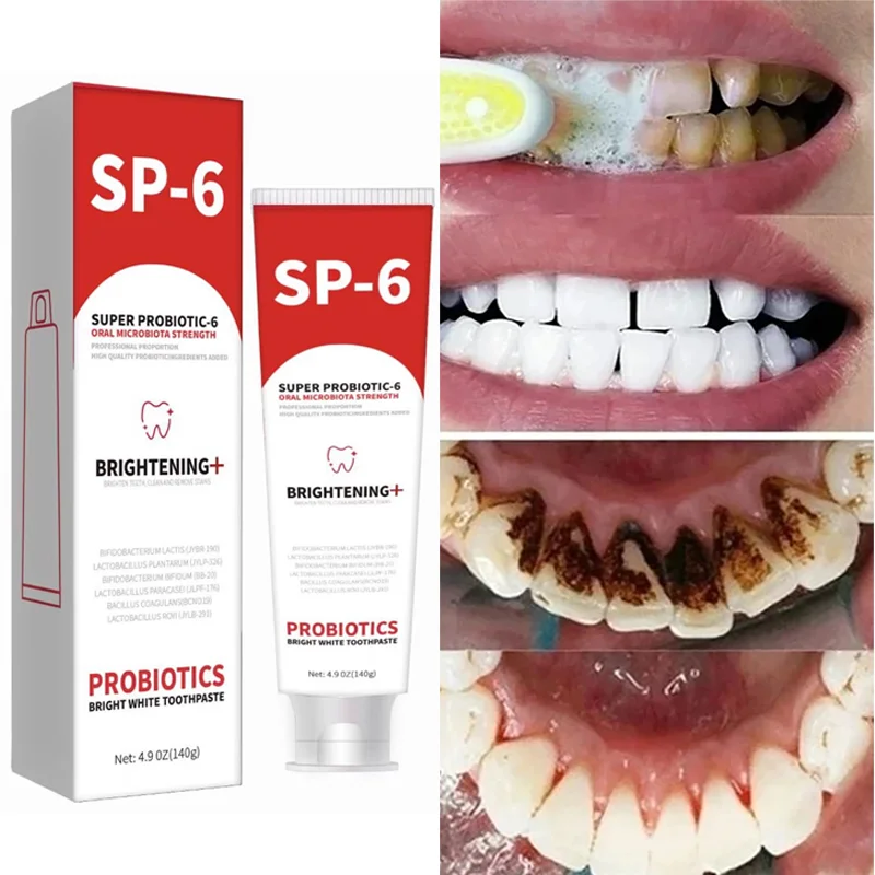 Teeth Whitening Product 140g SP-6 Probiotic Toothpaste Whiten Tooth Remove Plaque Stains Oral Hygiene Clean Fresh Breath