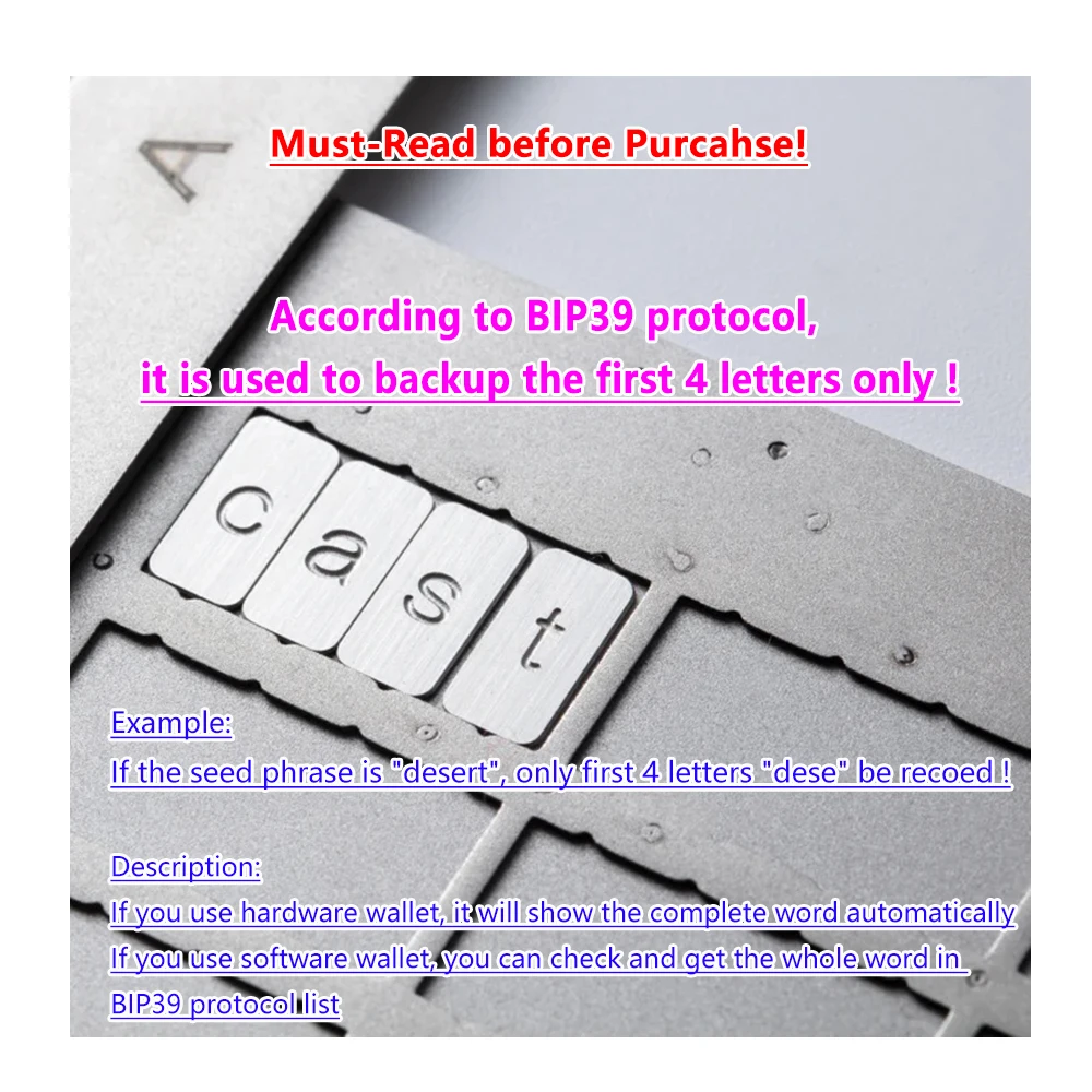 Crypto Seed Phrase Metal Plate Steel Crypto Seed Phrase Storage - Metal  Bitcoin Recovery Plate With Security Seals For Cold Storage Metal Bitcoin  Phrase Plate Backup