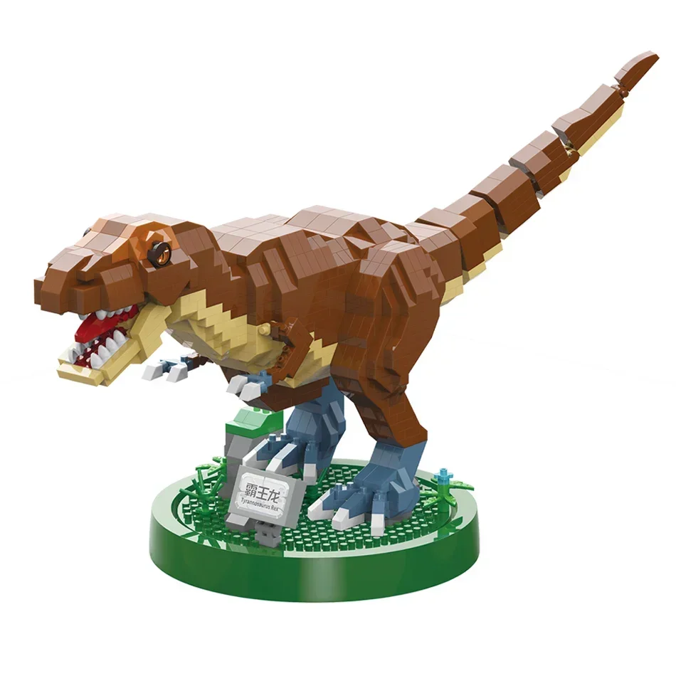 thumbnail image 1 of 1457 piezas + 16089 16088 dinosaurio Micro bloques dinosaurio verde juguete de construcción modelo clásico Tyrannosaurus rex figura juguetes juego divertido para el hogar, 1 of 5