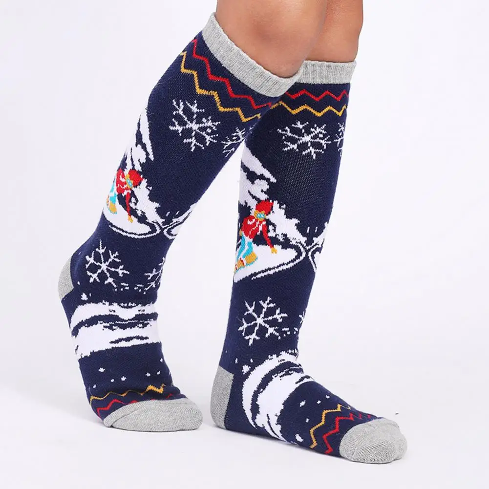 1Pair Children Ski Socks Non-Slip Cuff High Elastic Keep Warm Thermal Socks Boys Girls Thick Warm Snowboarding for Winter
