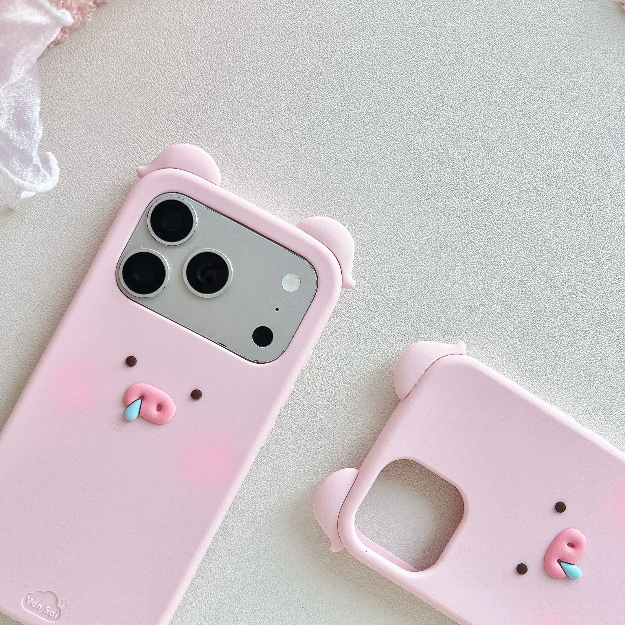 Charming Pink Pig 3D Cartoon Soft Silicone Phone Case