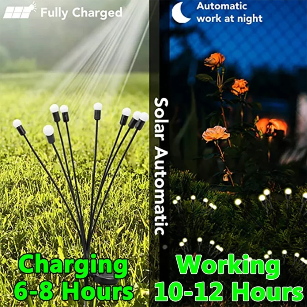 10 LED Solar Garden Lights Firefly Waterproof Solar Lights Outdoor for Yard Patio Pathway Christmas Decorations Lawn Lamp solar lights garden light solar decoration light solar spot light