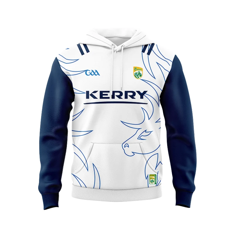 Kerry Home Away Rugby Hoodie Jersey Winter Brushed Sweater Men Pullover Street Jacket