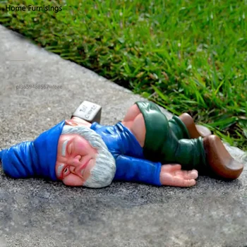 Statues de Gnomes de jardin en résine amusantes, 15cm, pour la décoration de la maison, ornements fantaisistes d'intérieur et d'extérieur, EcoResin, résistantes aux intempéries 1