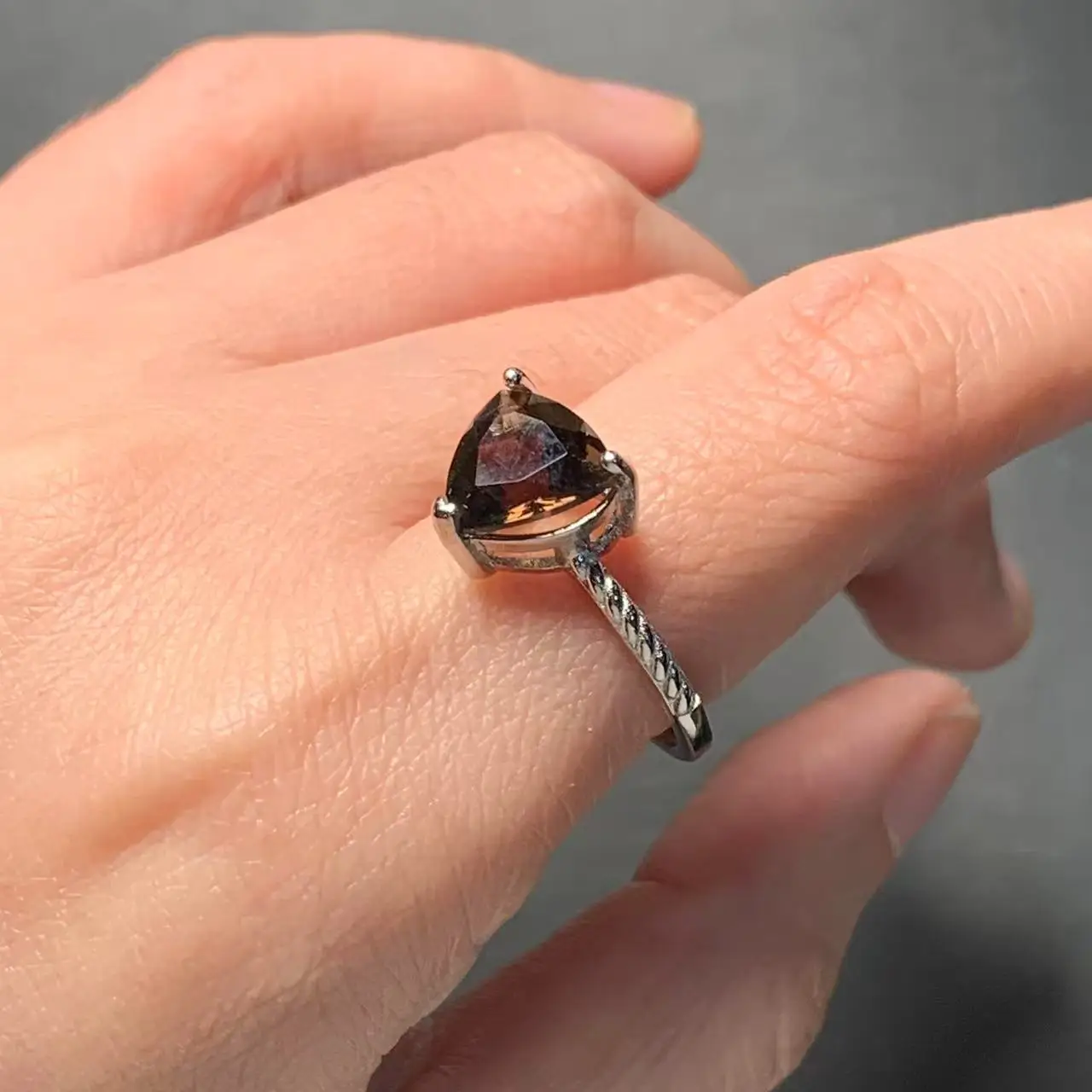 MM Natural Smoky Quartz Ring Adjustable Female Ring Jewelry for Women Gift Wholesale High Quality Vintage Fine