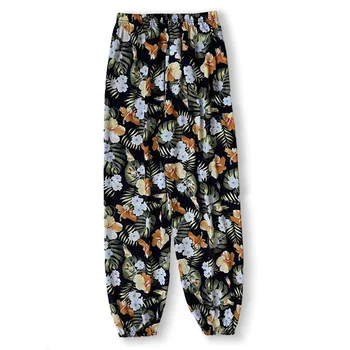 سراويل كاجوال فضفاضة ومتعددة الاستخدامات للنساء ، سراويل نوم واسعة الساق ، سراويل فانوس زهرة الأوراق ، الصيف 2