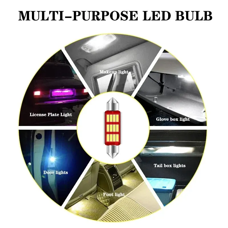 ?A?? C5W C10W LED a, 4014 LED oa? ?E?AO ???˦ ?Ao ??oa, ?Aa̢ o?U 12V, 31mm, 36mm, 39mm, 41mm, 10 