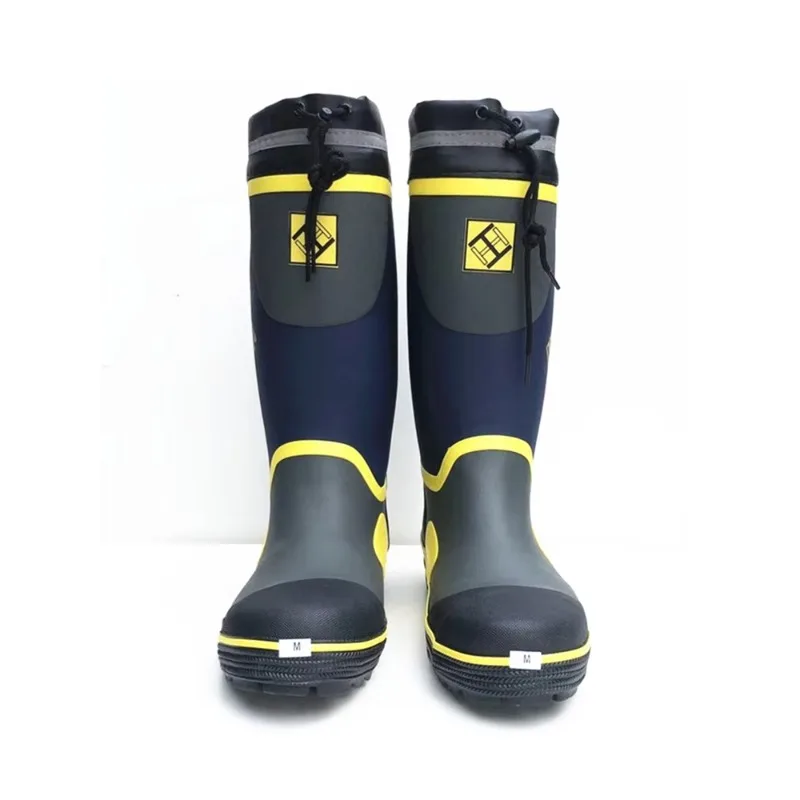 Steel Toe Fishing Boots, Waterproof Anti-Puncture Work Boots for Men,Insulated High-Cut Rubber Rain Boots,Slip-Resistant Waders