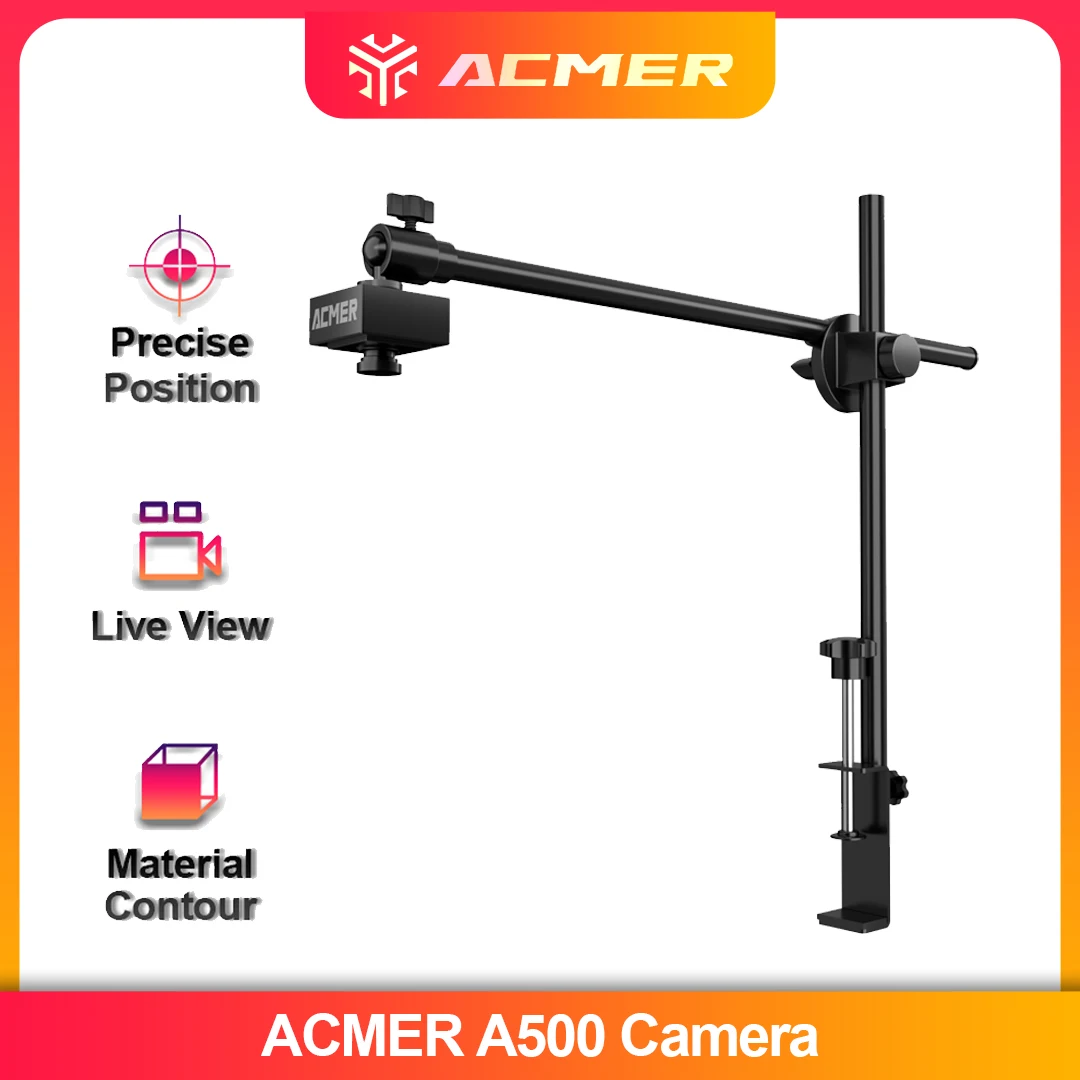 ACMER A500 Fotocamera 5MP 100 ° Obiettivo Grandangolare per Incisione in Serie con Anteprima in Tempo Reale, Area di Lavoro 450*450mm per Incisori Laser con Cornice al 95% - immagine 2