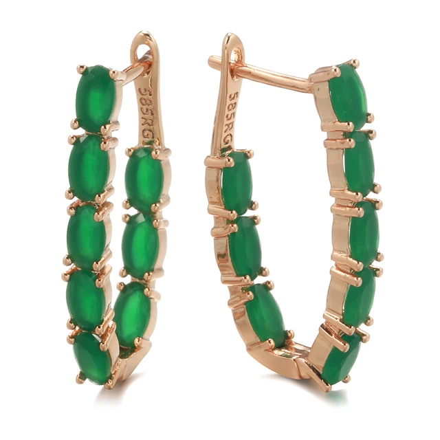 2022 Luxury Oval Cut Artificial Green Zircon Earrings for Women Korean Long Tassel Earrings Wedding Girl's Personality Jewelry 6