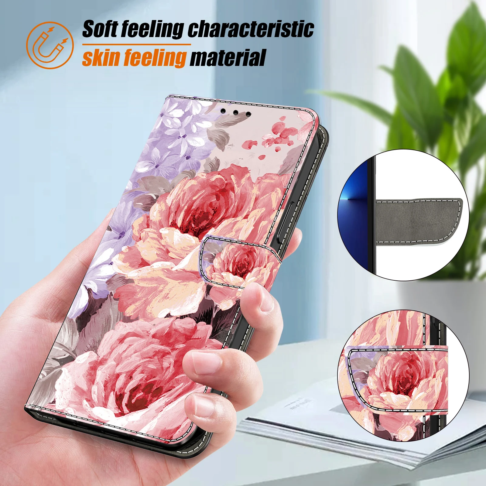 Artistic 3D Painted Pattern Leather Wallet Flip Case