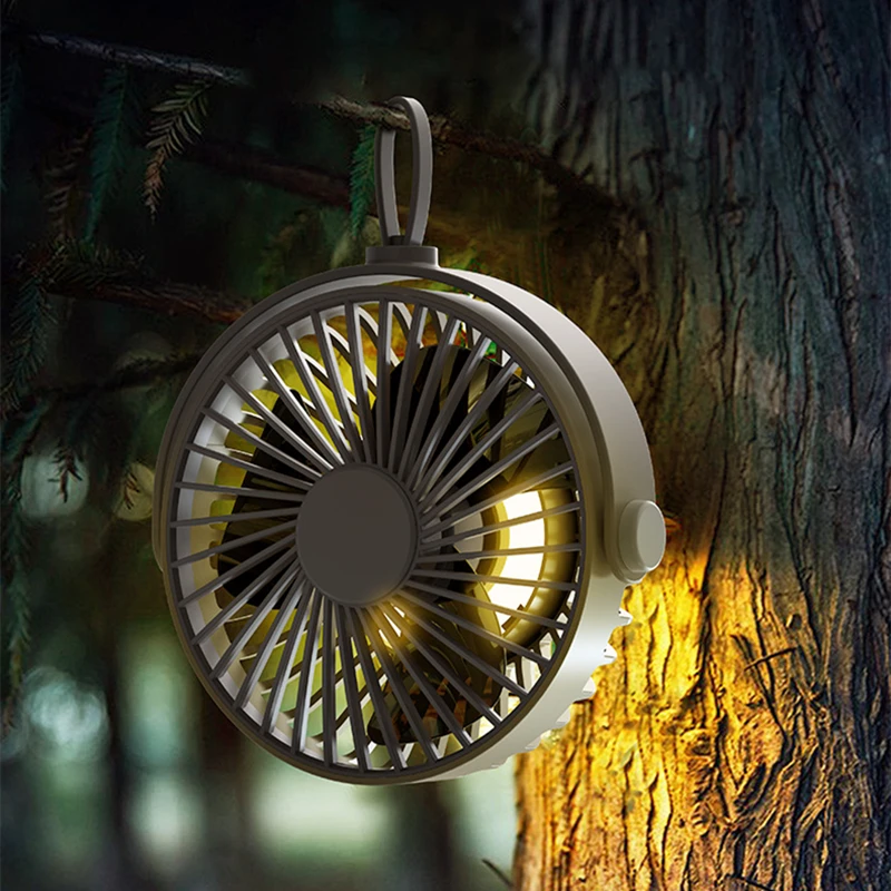 Remote Control Floor Table Air Cooler Mini Portable Ceiling Fan 360° Rotation 3-speed Wind Wireless for Camping Home Night Light