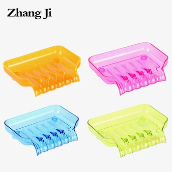 Zhang Ji Concise Colorful Waterfall Soap Dish Plastic Bathroom Accessories Suction Antiskid Kitchen Shower Sponge Soap Holder 1