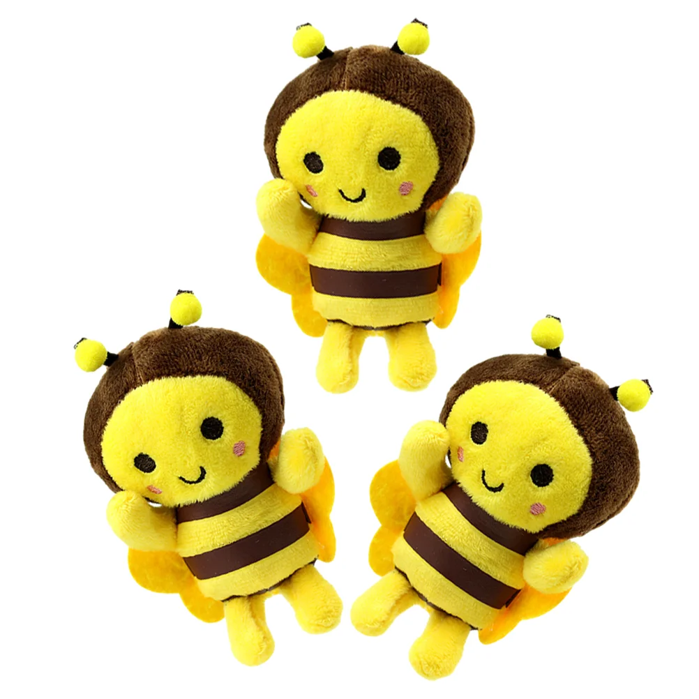 

11cm Kawaii Bee Plush Keychain Cartoon Small Animal Bag Pendant Honeybee Mini Stuffed Doll Soft Fun Toy Children Girl Gifts