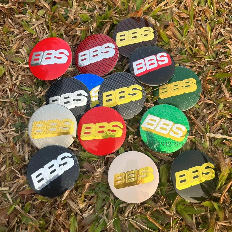 4PCS BBS Car Wheel Center Caps Sticker BBS Emblem Badge Decal Car