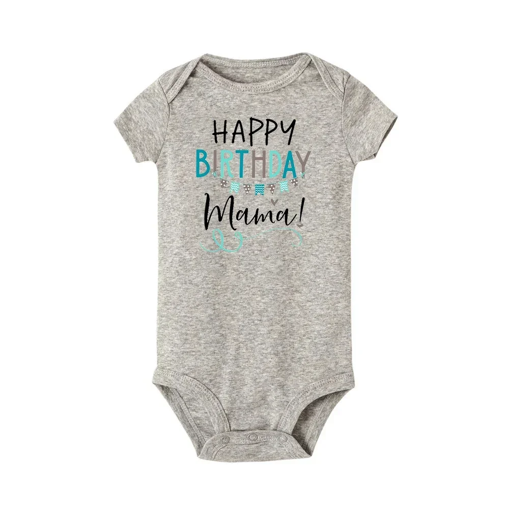 Happy 1st Birthday As My Mummy Newborn Bodysuit Baby Short Sleeve Clothes Girls Boys Romper Toddler Mom Birthday Outfits Gifts 3