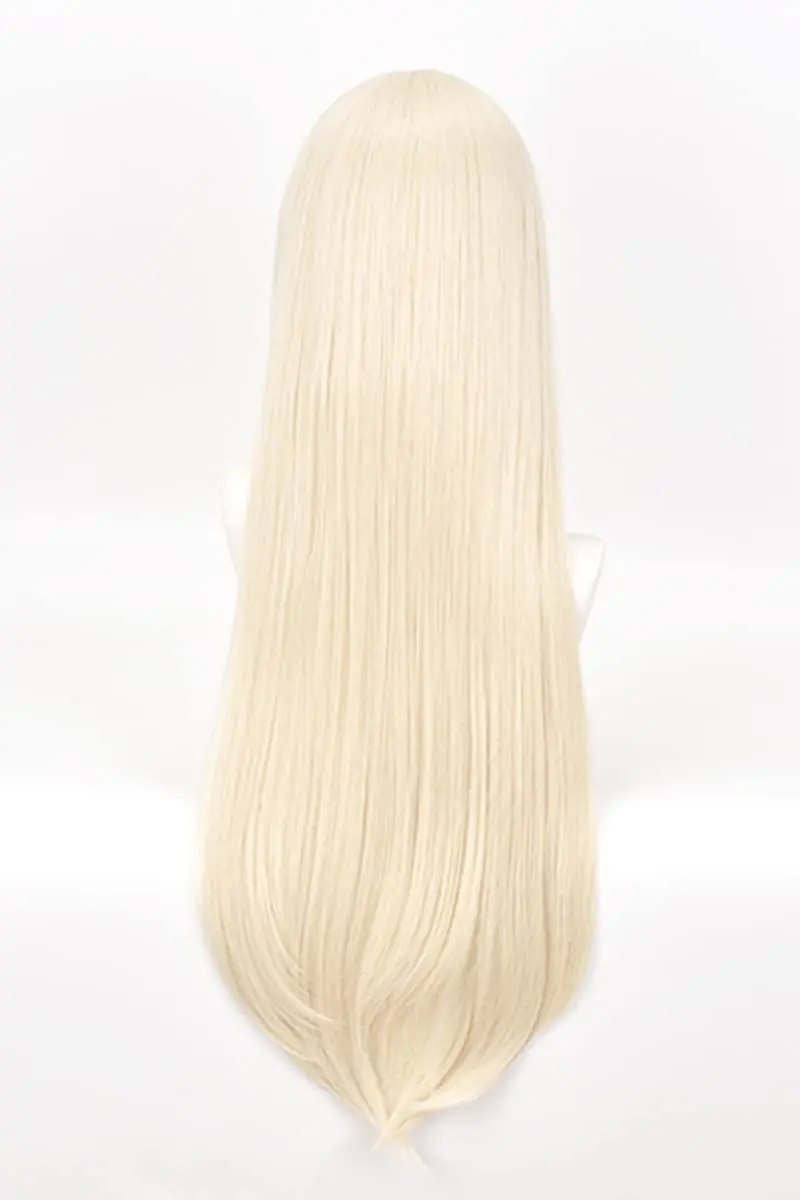 Creamy Blonde Long Straight Bangs Wig Image 3