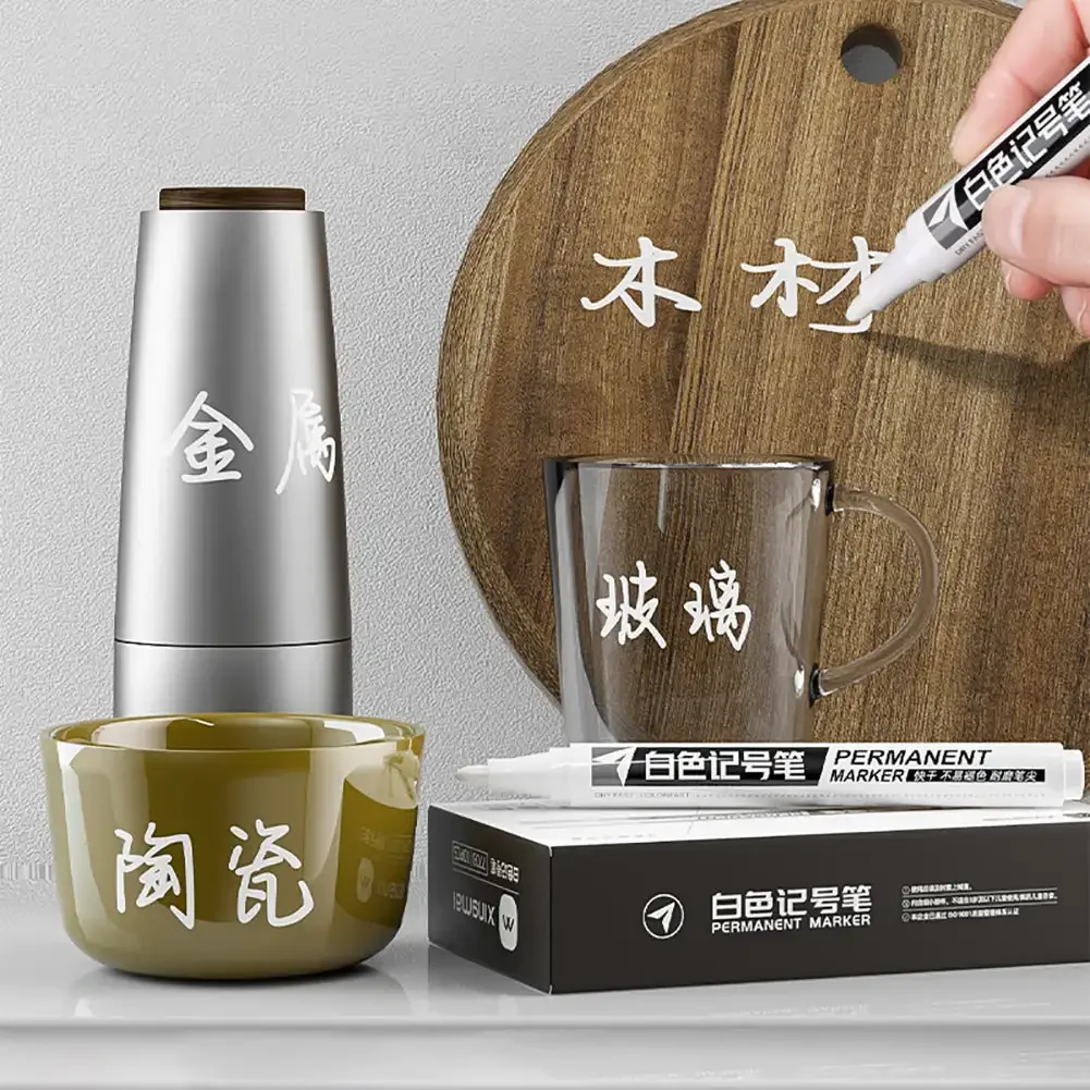 1Pc DIY 2mm 화이트 마커 페인트 펜 방수 플라스틱 영구 마커 펜 자동차 타이어 트레드 환경 타이어 페인팅 그라피티