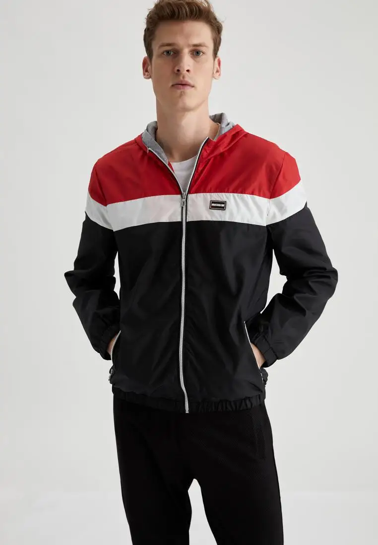 Defact-chaquetas para hombre con estampado de bloque, abrigo con cuello de soporte, prendas de vestir exteriores, cálidas, modernas, primavera, Season-N4526AZ21SP