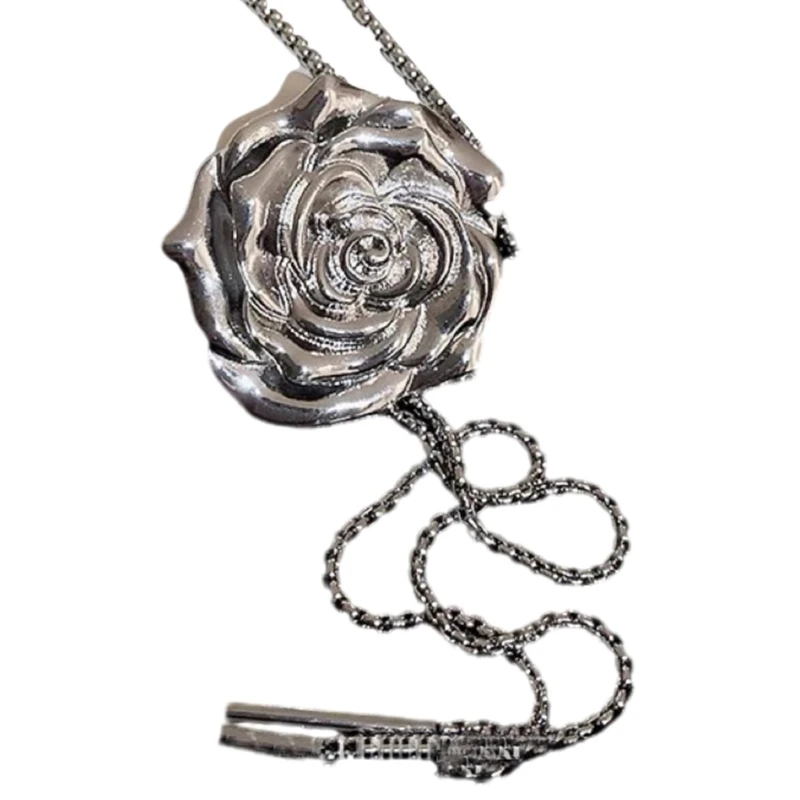 

Elegant Clavicle Chain Rose Necklace for Female Proms Adjustable Waist Chain