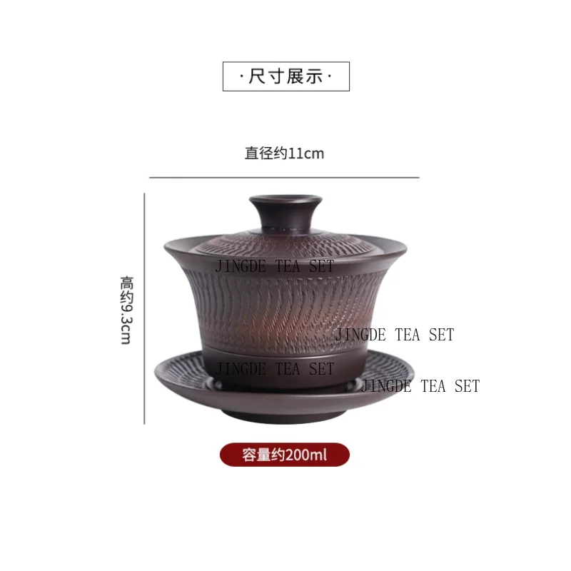 Ceramic hand-painted fish play lotus tea cup pot set one pot two cups handle pot Kung Fu tea set with tray