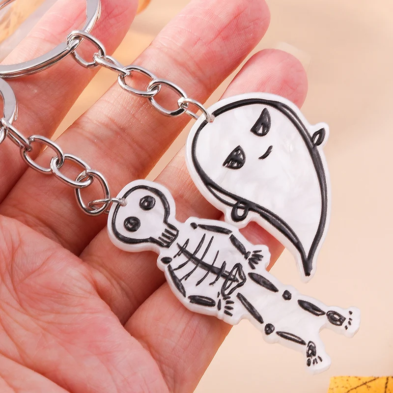 2 Stück Schädel Schlüssel bund Halloween Geist Krallen Schlüssel ring Anhänger für Männer Frauen Handtasche Dekor Charms DIY Schlüssel anhänger Schmuck Geschenke – Detail 17