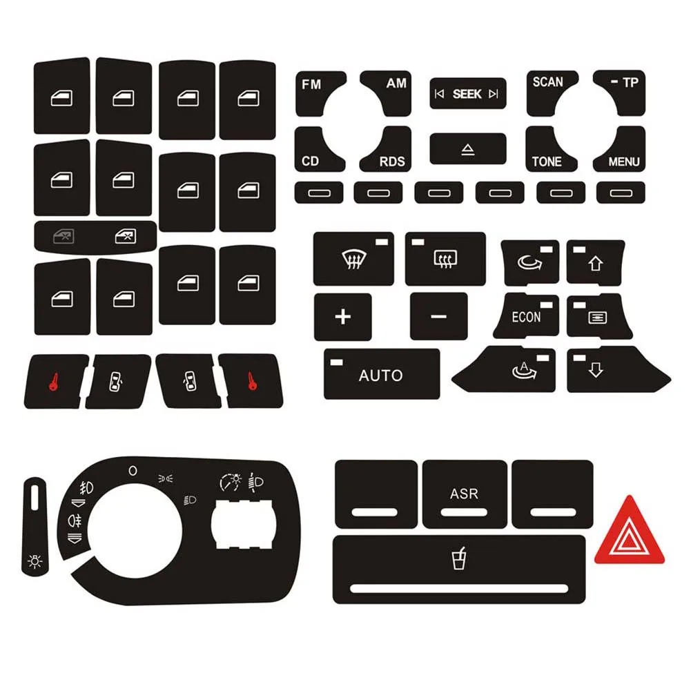 

Button Repair Decal Sticker For A3 8P 2004-2008 Steering Wheel Headlight Mirror Window Menu CD Audio AC Switch Replacement Parts