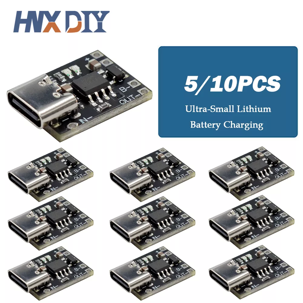 5/10pcs Ultra-Small Lithium Battery Charging Panel 1A Ternary Lithium Battery 3.7V4.2V Charger Module Type-C Protection Board
