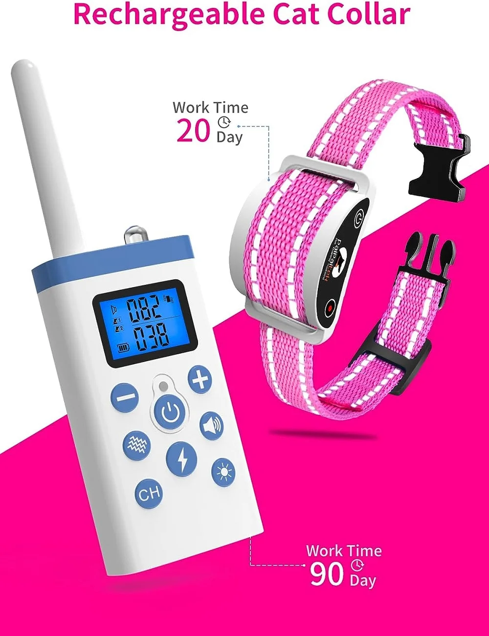 Cat Training Collar With Remote For Cat Shock Anti-Meow