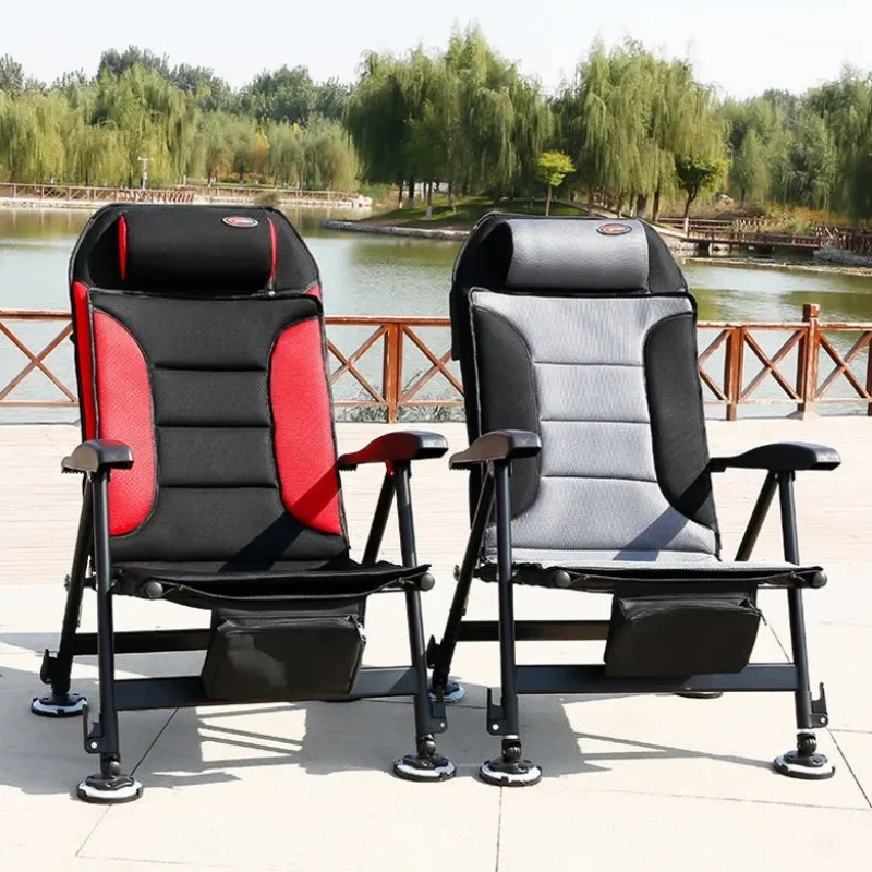 Outdoor 5 Gear Adjustable Fishing Chair Beach Chair Portable Folding Aluminum Alloy Camping Camping Fishing Equipment