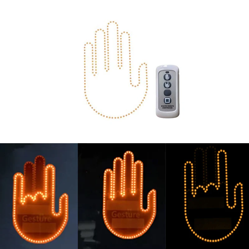 

Средний палец, автомобиль, телефон со светодиодной подсветкой, 3 режима