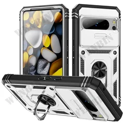 Heavy-Duty Shockproof Case with 360° Rotating Kickstand for Google Pixel 9A (White)