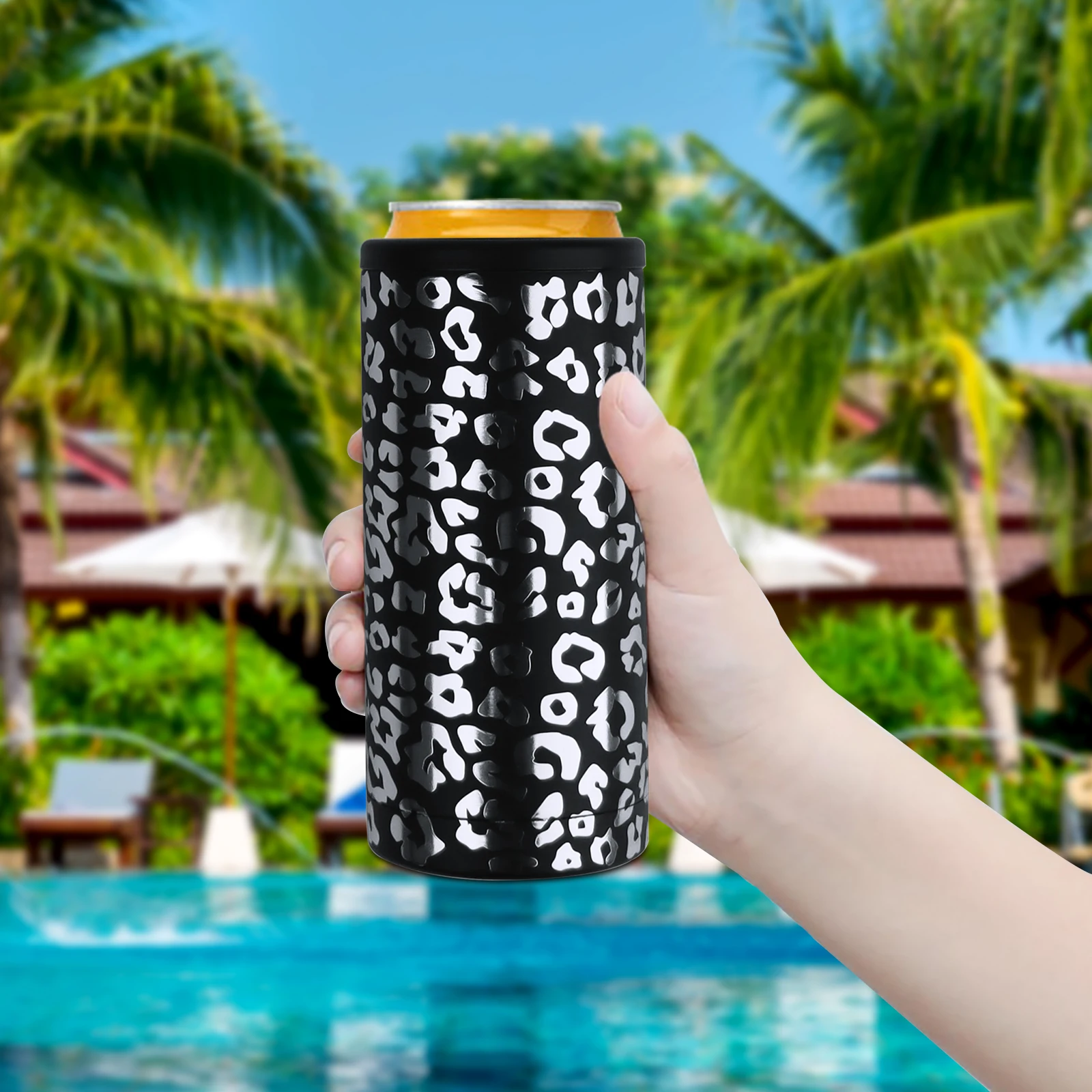 Palm Tree Slim Can Koozie