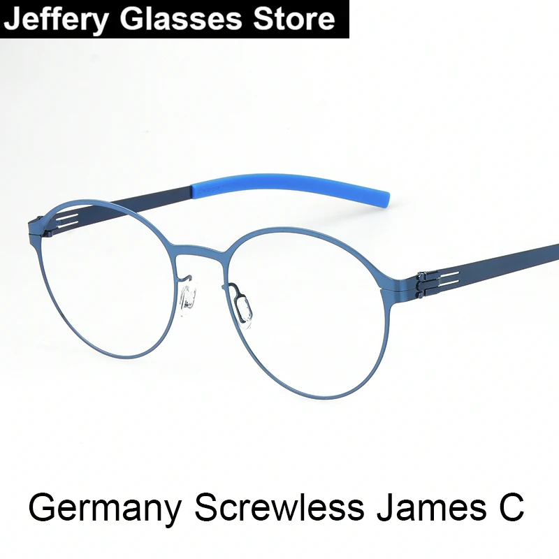 Deutschland Klassische Ovale Brille Rahmen Männer Frauen Jame C Ultraleicht Dünne Rand Brillen Marke Design Schraubenlose Brillen Spektakel Neue – Detail 4