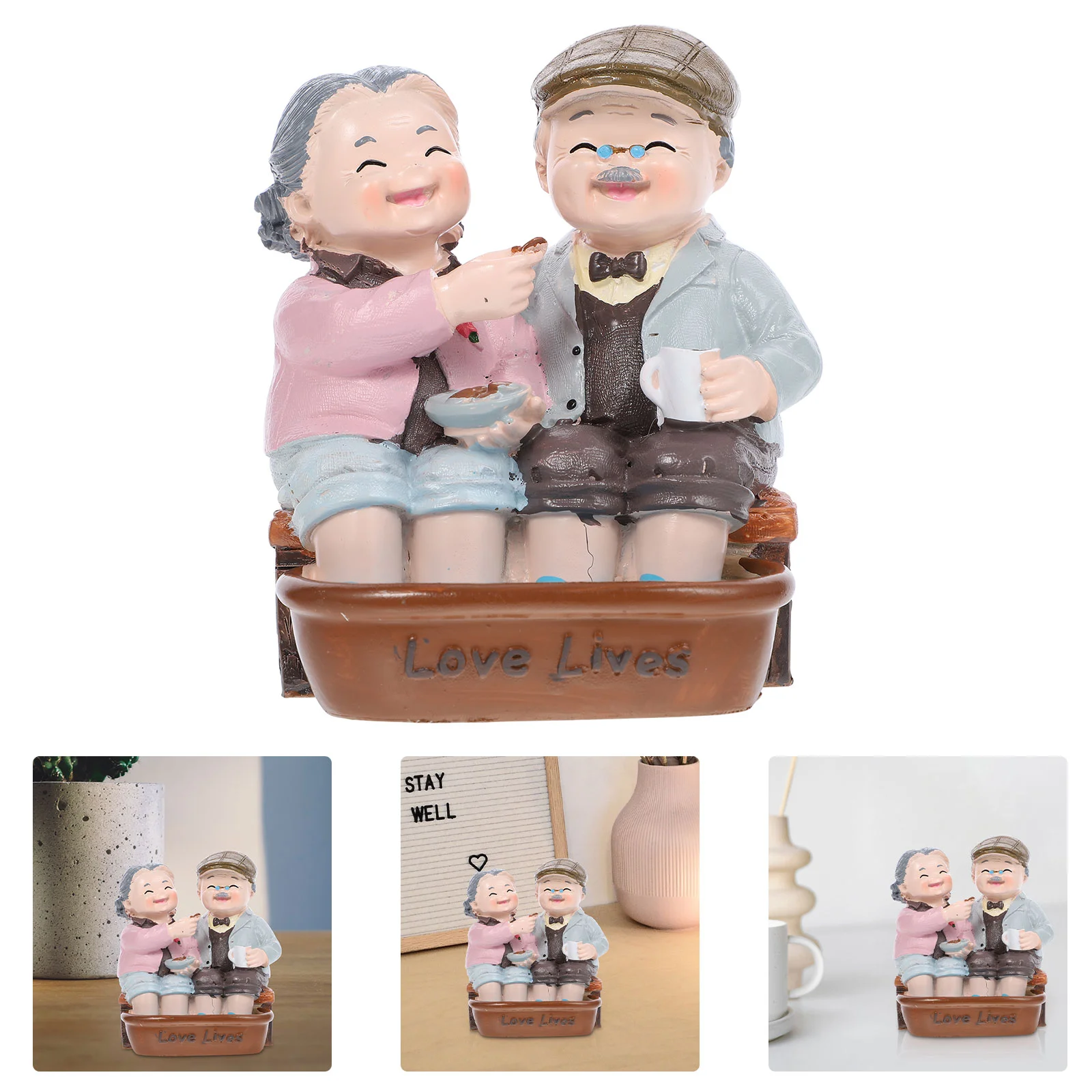 

Grandpa Resin Wedding Anniversary Statues Couple Figure Car Interior Birthday Cake Decor Grandparents Couples Statue