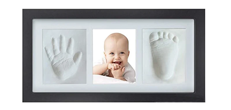 With 'Crazy Commemorative Album Wooden Photo Frame Newborn Handprint Commemorative Gift Handprint Clay Photo Frame