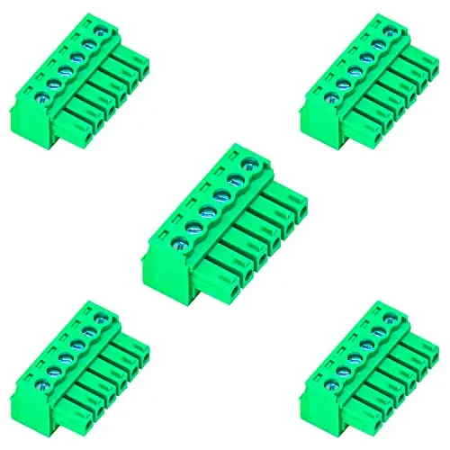 

5 PCS 3.81mm 6 Pin Phoenix Type Connector Green PCB Screw Terminal Block 6 Pole 5PCS