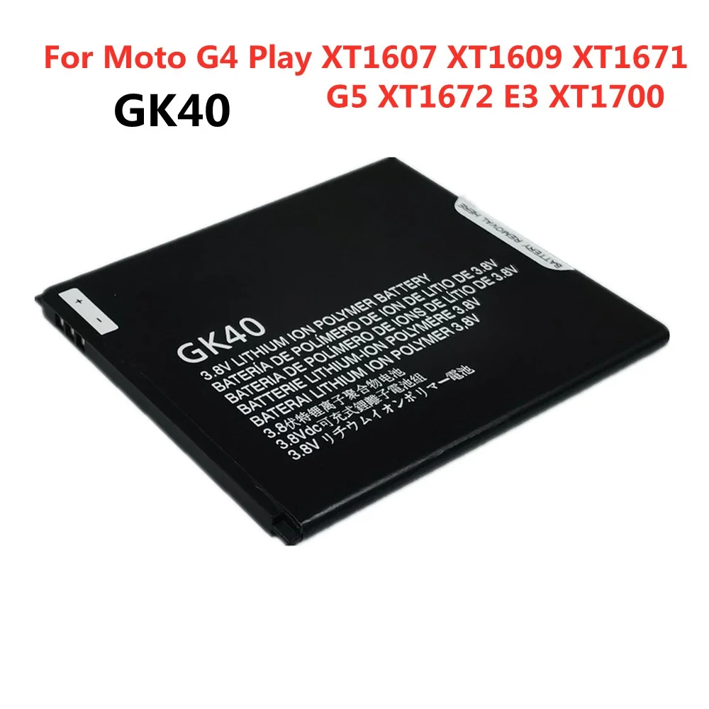 

GK40 Phone Battery For Motorola Moto G4 Play XT1607 XT1609 XT1670 XT1671 G5 XT1672 E3 XT1700 XT1675 High Quality Battery Bateria