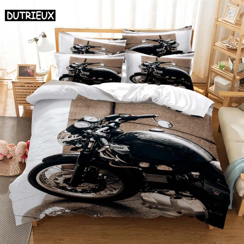 

Moto 3D Digital Bedding Sets Home Bedclothes Super King Cover Pillowcase Comforter Textiles Bedding Set bed cover set