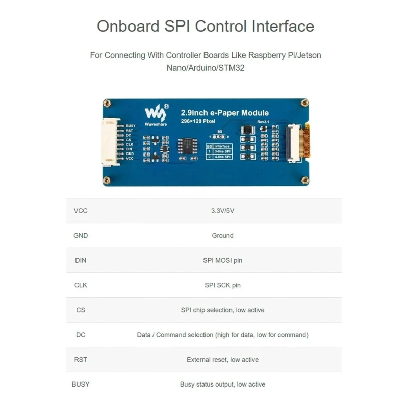 OFBK 2.9 인치 전자 잉크 디스플레이 2.9 ePaper 디스플레이 모듈 3색 빨간색 흰색 검정색 SPI 디스플레이 forRaspberryPi 4B/3B+/3B/2B