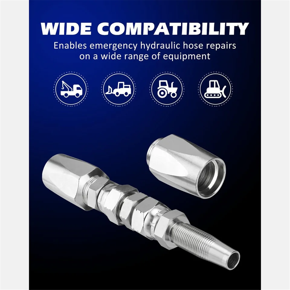 10-Piece 1/4" FJIC 90 Degree Hydraulic Hose Fittings - 4-4 PK Style, By Gator