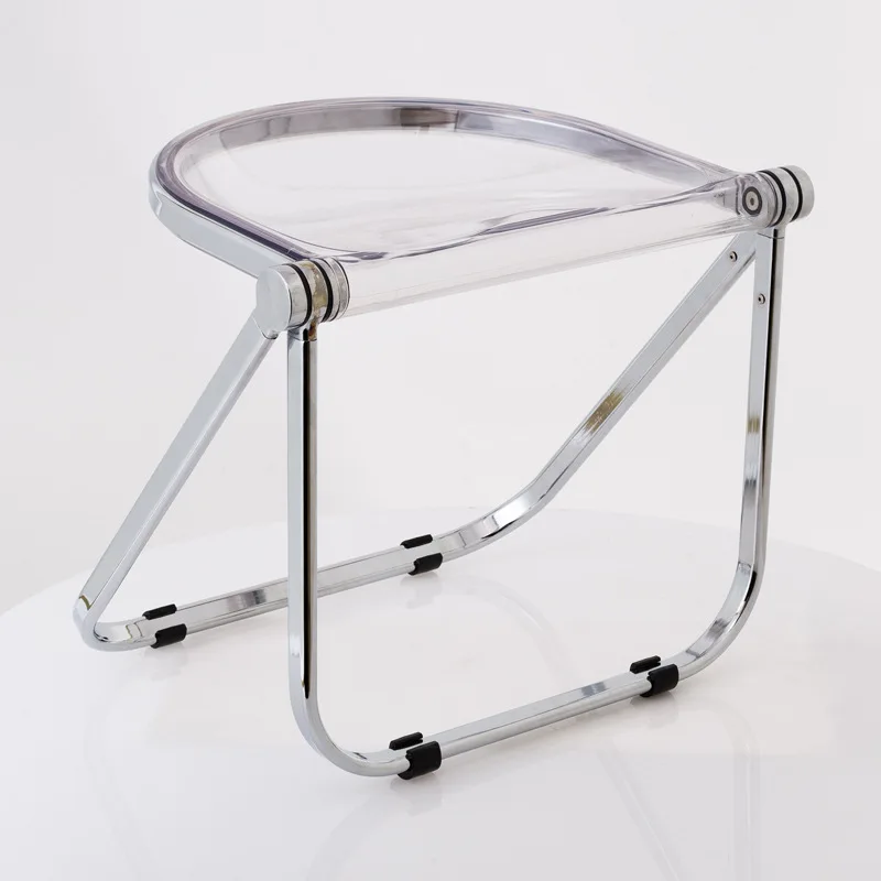 Simple dining chair household transparent mid-ancient furniture folding stool ins chair acrylic stool plastic crystal chair
