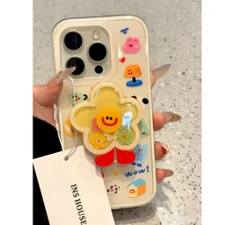 Cartoon Shakeable Grip Tok Holder White Acrylic Hard Phone Case - iPhone 14 (1)
