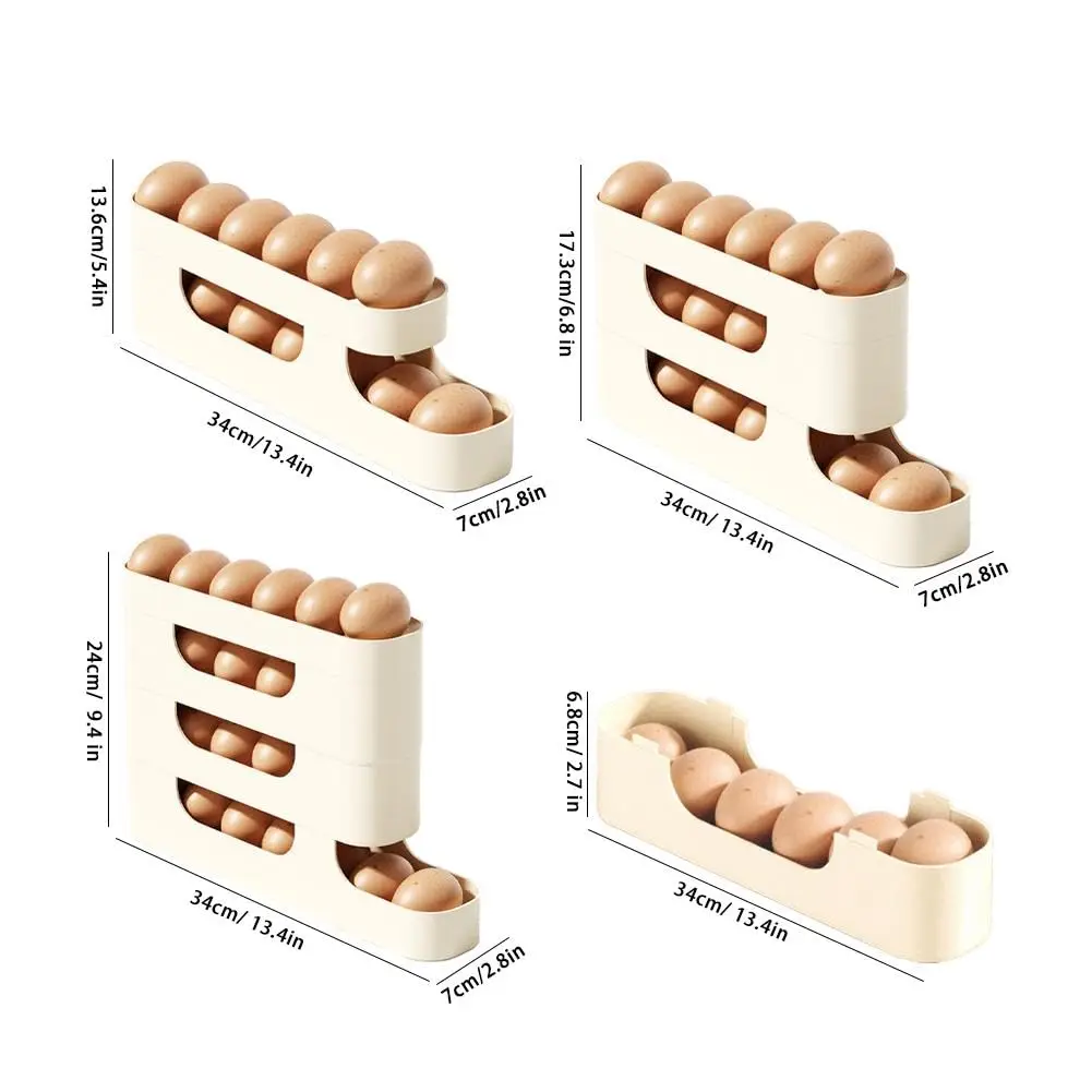 Portable Automatic Rolling Egg Holder Rack 2/3/4 Layers Large Capacity Fridge Egg Storage Box Kitchen Refrigerator Dispenser storage box kitchen storage box egg storage box egg dispenser food storage container food storage box rice storage box egg storage container food storage can food storage pots