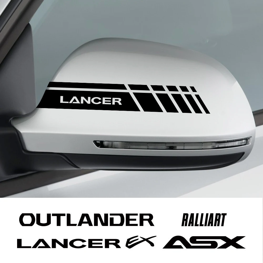 Car Rearview Mirror Cover DIY Stickers For Mitsubishi Lancer 10 X 9 EX Outlander ASX Ralliart Competition Auto Decal Accessories |